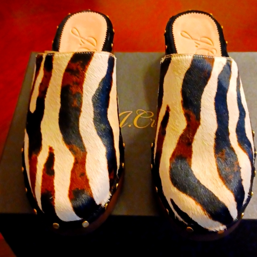 J. Crew Multicolor Animal Print Mules